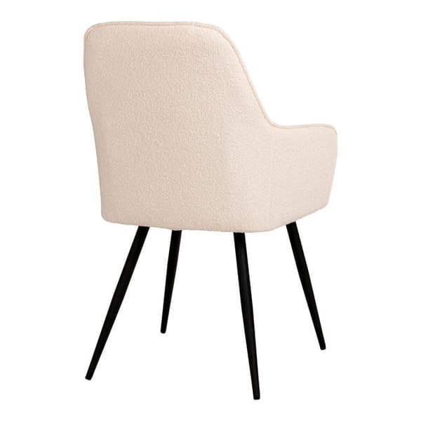 2 matstolar med vita öglor i polyester med svarta ben