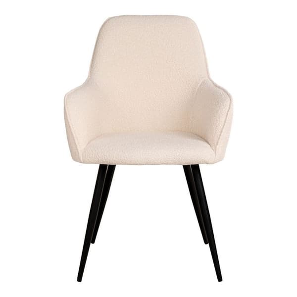 2 matstolar med vita öglor i polyester med svarta ben