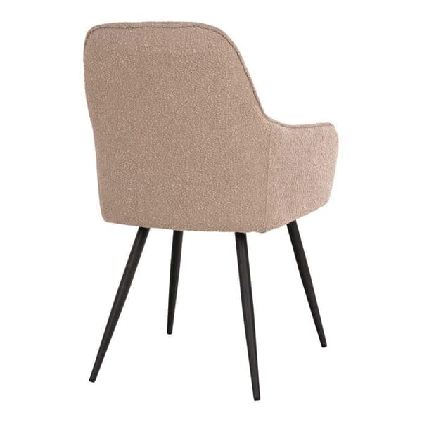 2 matsalsstolar i beige öglad polyester med svarta ben