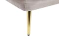 Miniatyrbillede 9 af 10: Chaiselong Beige Grå Velour Daybed med Ryglæn Guld Metalben Gæsteseng Quiltet Multifunktionel Chaise Venstrevendt Sofa Moderne til Stuen