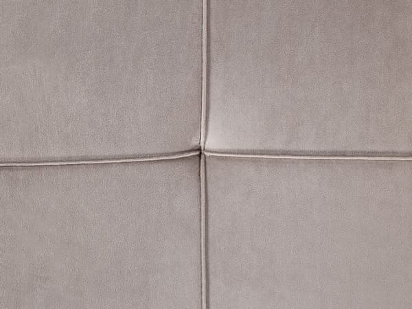 Chaiselong Beige Grå Velour Daybed med Ryglæn Guld Metalben Gæsteseng Quiltet Multifunktionel Chaise Venstrevendt Sofa Moderne til Stuen