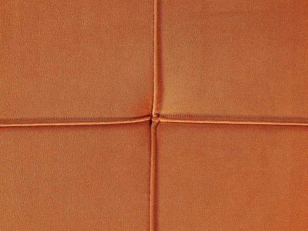 Chaiselong Orange Velour Daybed med Ryglæn Guld Metalben Gæsteseng Quiltet Multifunktionel Chaise Venstrevendt Sofa Moderne til Stuen