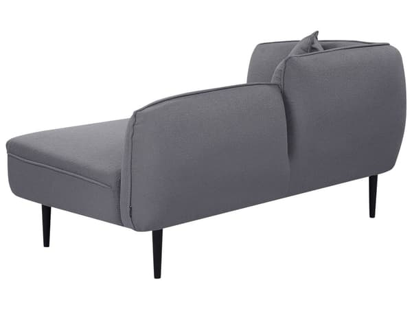 Schäslong Mörkgrå Bouclé Metallben Vänster med Kudde Vardagsrum Sovrum Hall Modern Design