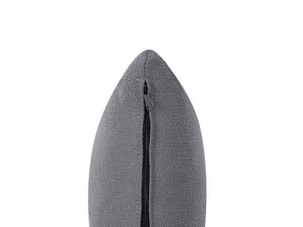Schäslong Mörkgrå Bouclé Metallben Vänster med Kudde Vardagsrum Sovrum Hall Modern Design