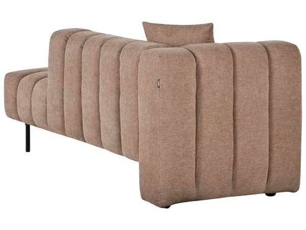 Chaiselong Brun Polyester Daybed med Ryglæn Gæsteseng Multifunktionel Chaise Højrevendt Sofa Moderne til Stuen