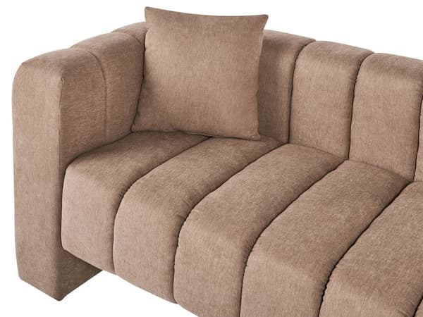 Chaiselong Brun Polyester Daybed med Ryglæn Gæsteseng Multifunktionel Chaise Højrevendt Sofa Moderne til Stuen