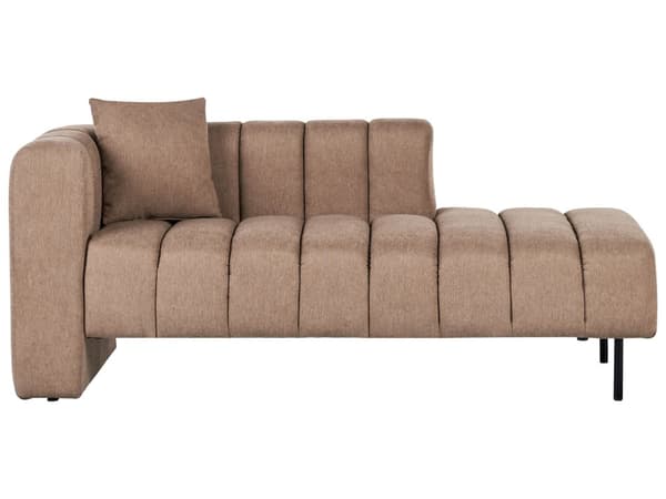 Chaiselong Brun Polyester Daybed med Ryglæn Gæsteseng Multifunktionel Chaise Højrevendt Sofa Moderne til Stuen