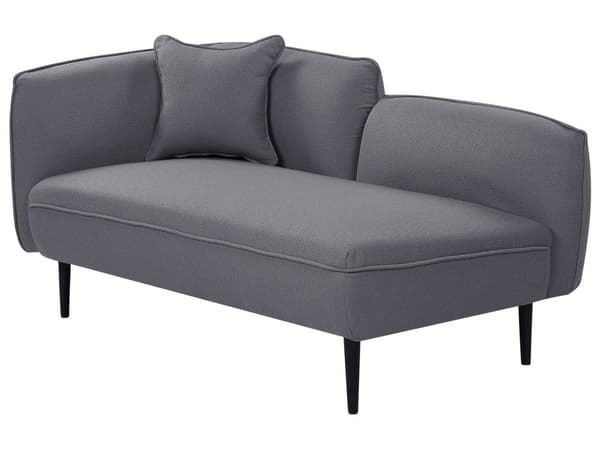 Chaiselong Grå Boucle Daybed med Ryglæn Gæsteseng Multifunktionel Chaise Venstrevendt Sofa Moderne til Stuen