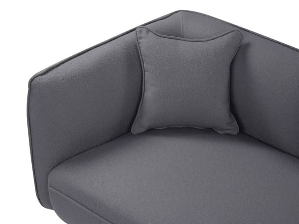 Chaiselong Grå Boucle Daybed med Ryglæn Gæsteseng Multifunktionel Chaise Venstrevendt Sofa Moderne til Stuen