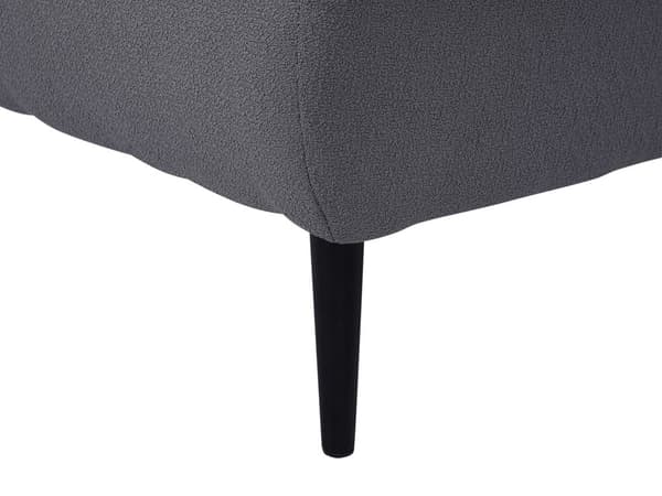 Chaiselong Grå Boucle Daybed med Ryglæn Gæsteseng Multifunktionel Chaise Venstrevendt Sofa Moderne til Stuen