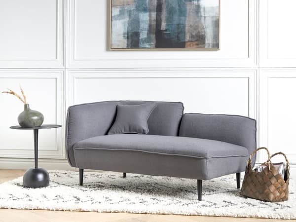 Chaiselong Grå Boucle Daybed med Ryglæn Gæsteseng Multifunktionel Chaise Venstrevendt Sofa Moderne til Stuen