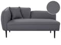 Miniatyrbillede 1 af 11: Chaiselong Grå Boucle Daybed med Ryglæn Gæsteseng Multifunktionel Chaise Venstrevendt Sofa Moderne til Stuen