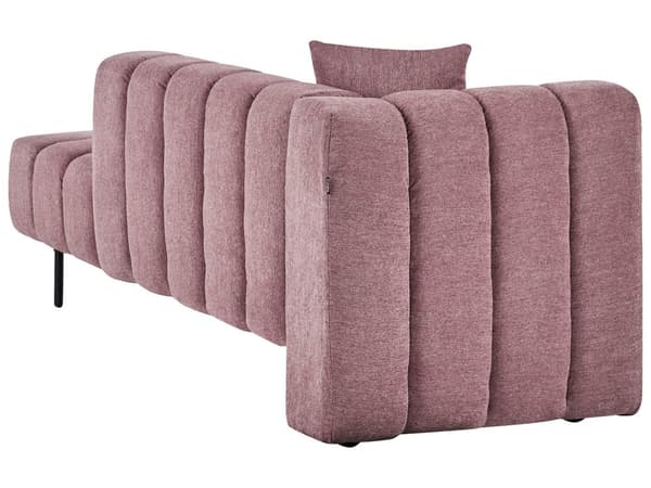 Chaiselong Lyserød Polyester Daybed med Ryglæn Gæsteseng Multifunktionel Chaise Venstrevendt Sofa Moderne til Stuen