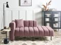 Miniatyrbillede 2 af 11: Chaiselong Lyserød Polyester Daybed med Ryglæn Gæsteseng Multifunktionel Chaise Venstrevendt Sofa Moderne til Stuen