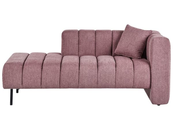 Chaiselong Lyserød Polyester Daybed med Ryglæn Gæsteseng Multifunktionel Chaise Højrevendt Sofa Moderne til Stuen