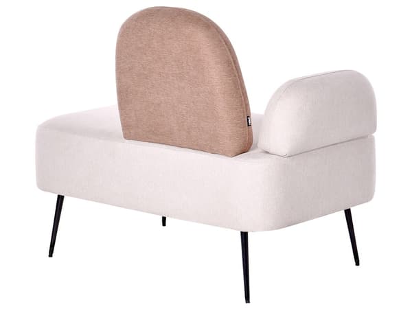 Chaiselong Hvid og Brun Velour Venstrevendt Enkelt Chaiselong Minimalistisk Design