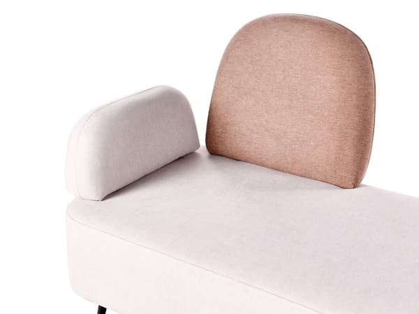 Chaiselong Hvid og Brun Velour Venstrevendt Enkelt Chaiselong Minimalistisk Design