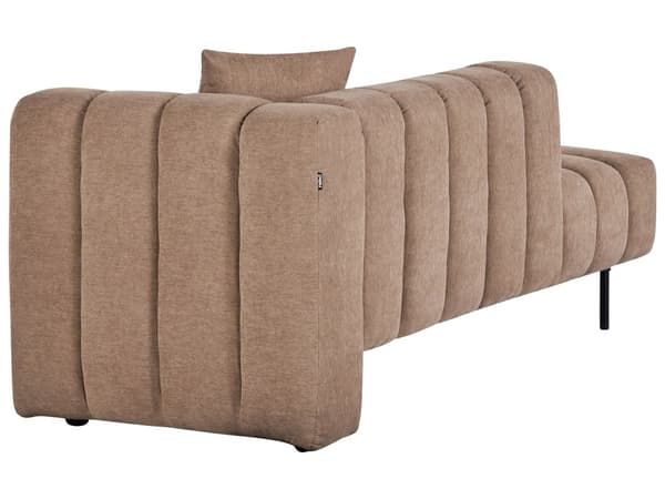 Schäslong Höger Ljusbrun Tygklädsel Svarta Ben Sittdyna Bolsterdyna Modern Glam Design