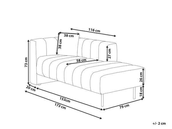 Schäslong Vänster Rosa Tygklädsel Svarta Ben Sittdyna Bolsterdyna Modern Glam Design