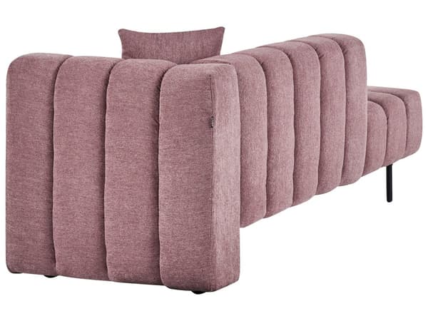 Schäslong Höger Rosa Tygklädsel Svarta Ben Sittdyna Bolsterdyna Modern Glam Design
