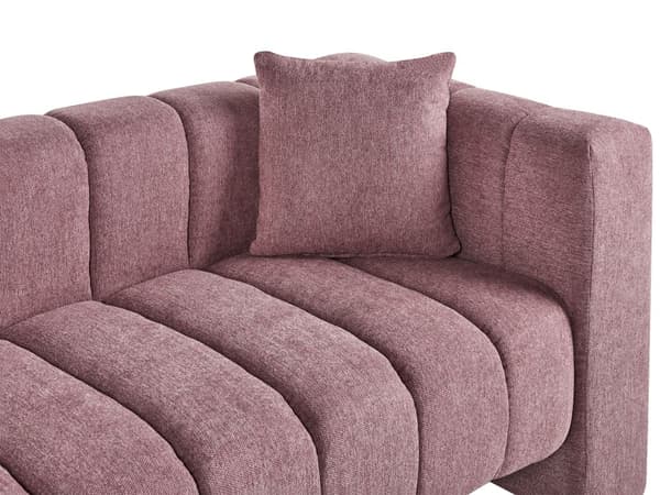 Schäslong Höger Rosa Tygklädsel Svarta Ben Sittdyna Bolsterdyna Modern Glam Design