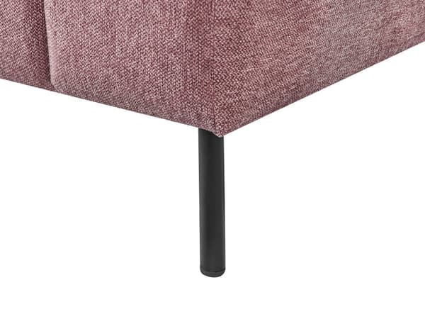 Schäslong Höger Rosa Tygklädsel Svarta Ben Sittdyna Bolsterdyna Modern Glam Design