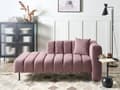 Miniatyrbild 2 av 11: Schäslong Höger Rosa Tygklädsel Svarta Ben Sittdyna Bolsterdyna Modern Glam Design