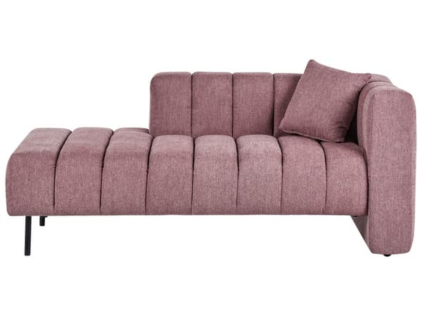 Schäslong Höger Rosa Tygklädsel Svarta Ben Sittdyna Bolsterdyna Modern Glam Design