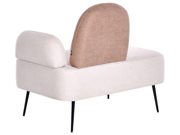 Schäslong Beige och Brun Polyestertyg Höger Enkel Schäslong Minimalistisk Design
