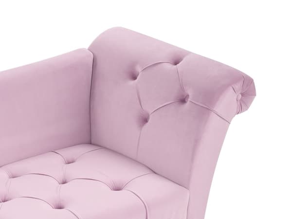 Chaiselong Lys Violet Velour Guld Metalben Quiltet Tuftet Polstring Vendbar Daybed Sofa Stue Inspiration Retro Moderne Tilbehør Glamour