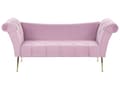 Miniatyrbillede 1 af 9: Chaiselong Lys Violet Velour Guld Metalben Quiltet Tuftet Polstring Vendbar Daybed Sofa Stue Inspiration Retro Moderne Tilbehør Glamour