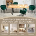 Miniatyrbild 5 av 6: Sammetsmatsalsstolar med guldmetallben, handvävd design och mjuka kuddar, grön (set med 2)