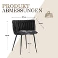 Miniatyrbild 2 av 6: Sammetsmatsalsstolar med guldmetallben, handvävd design och mjuka kuddar, svart (uppsättning om 2)