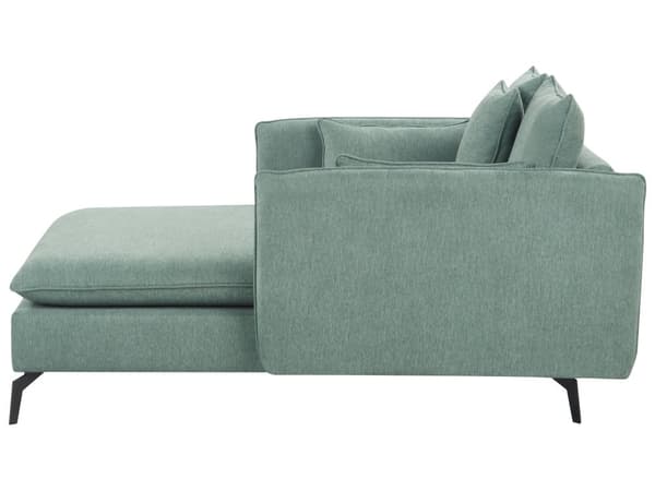 Schäslong Grön Tyg Klädsel Armstöd Kudde Ryggstöd Modern Design Symmetriskt Vardagsrum