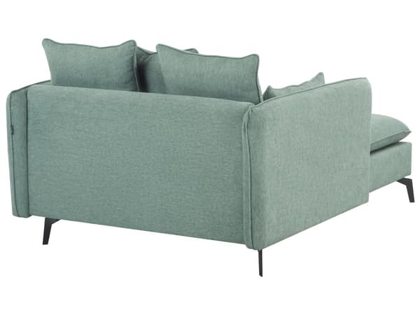 Schäslong Grön Tyg Klädsel Armstöd Kudde Ryggstöd Modern Design Symmetriskt Vardagsrum