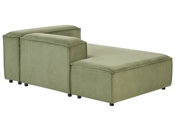 Chaiselong Grøn Fløjl Daybed med Ryglæn Gæsteseng Multifunktionel Chaise Højrevendt Sofa Moderne til Stuen Højrevendt