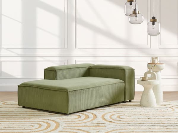 Chaiselong Grøn Fløjl Daybed med Ryglæn Gæsteseng Multifunktionel Chaise Højrevendt Sofa Moderne til Stuen Højrevendt