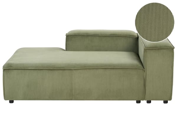 Chaiselong Grøn Fløjl Daybed med Ryglæn Gæsteseng Multifunktionel Chaise Højrevendt Sofa Moderne til Stuen Højrevendt