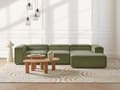 Miniatyrbillede 4 af 11: Chaiselong Grøn Fløjl Daybed med Ryglæn Gæsteseng Multifunktionel Chaise Venstrevendt Sofa Moderne til Stuen