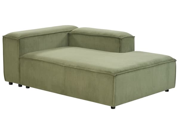 Chaiselong Grøn Fløjl Daybed med Ryglæn Gæsteseng Multifunktionel Chaise Venstrevendt Sofa Moderne til Stuen
