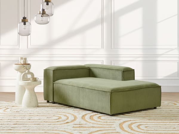 Chaiselong Grøn Fløjl Daybed med Ryglæn Gæsteseng Multifunktionel Chaise Venstrevendt Sofa Moderne til Stuen