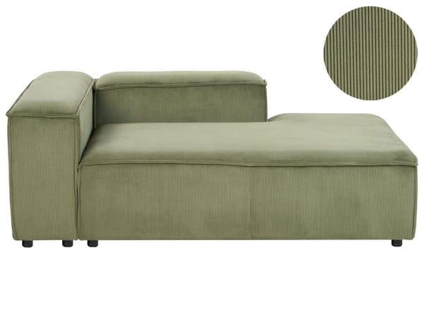 Chaiselong Grøn Fløjl Daybed med Ryglæn Gæsteseng Multifunktionel Chaise Venstrevendt Sofa Moderne til Stuen