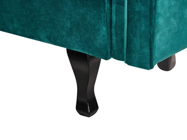 Schäslong Smaragdgrön Sammet Knapptuftad Klädsel Vänster med Kudde Retro Traditionell Stil Lättskätt Husdjursvänlig