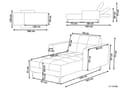 Miniatyrbilde 3 av 10: Sjeselong Grønn Polyester Metallben Stofftrekk Liggende Ryggstøtte 3 Posisjoner