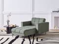 Miniatyrbillede 2 af 10: Chaiselong Grøn Polyester Daybed med Ryglæn Gæsteseng Multifunktionel Chaise med Splitback Sofa Moderne til Stuen