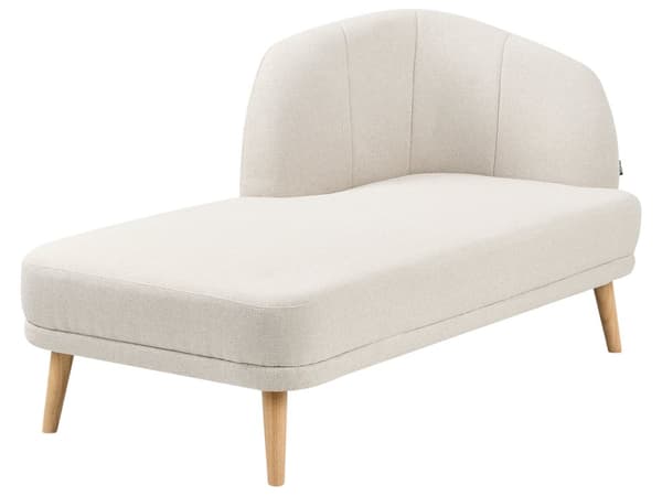 Schäslong Höger Ljusbeige Polyester Traditionell Dagbädd i Retro-stil Möbler Vardagsrum