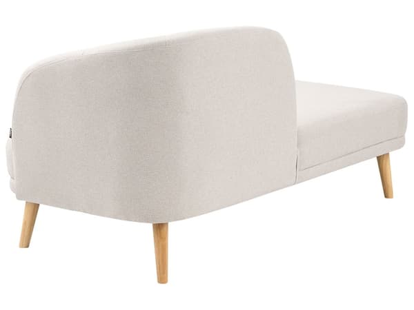 Schäslong Höger Ljusbeige Polyester Traditionell Dagbädd i Retro-stil Möbler Vardagsrum