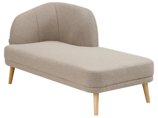 Schäslong Vänster Ljusbrun Polyester Traditionell Dagbädd i Retro-stil Möbler Vardagsrum