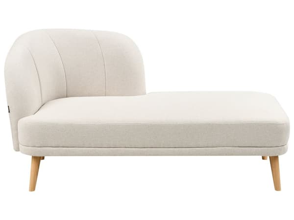 Schäslong Vänster Ljusbeige Polyester Traditionell Dagbädd i Retro-stil Möbler Vardagsrum