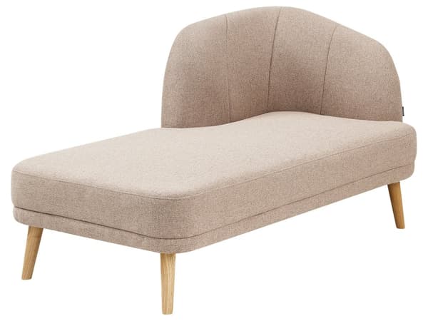 Chaiselong Lysebrun Polyester Daybed med Ryglæn Gæsteseng Multifunktionel Chaise Højrevendt Sofa Moderne til Stuen